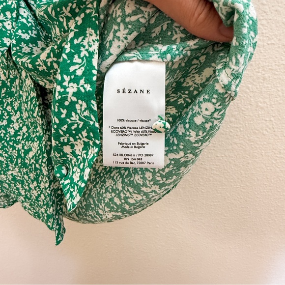 Sezane Eloine Blouse Garden Green - Size 2 - Picture 5 of 6